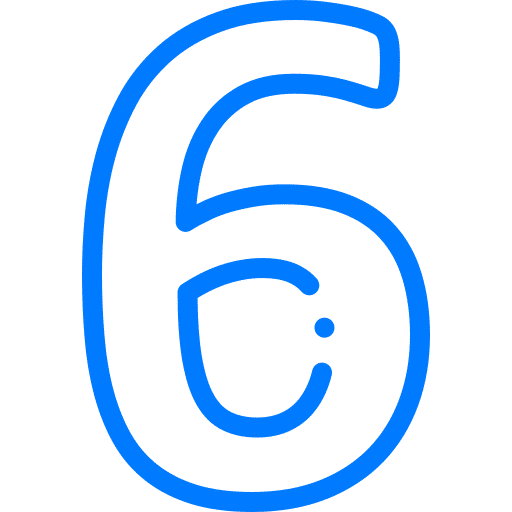 Number 6 blue icon - conor bradley - sheffield digital agency