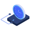 Isometric backup backups clock hdd scheduled ssd storage icon