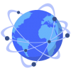 Isometric cdn connected dots earth globe world